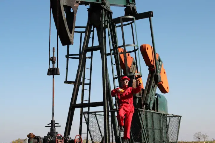 Man on an oil rig