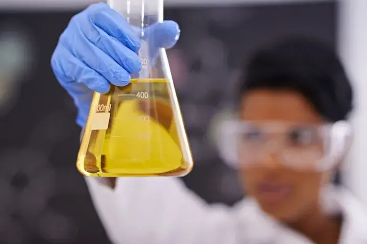 Person holding a chemical